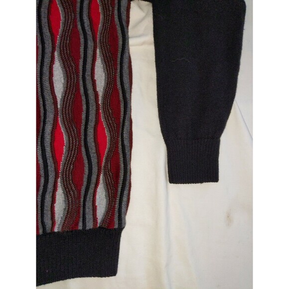 Vintage L.Tavernari Sweater coogi tundra Style Red Italy Christmas Cosby Large L - Picture 3 of 6